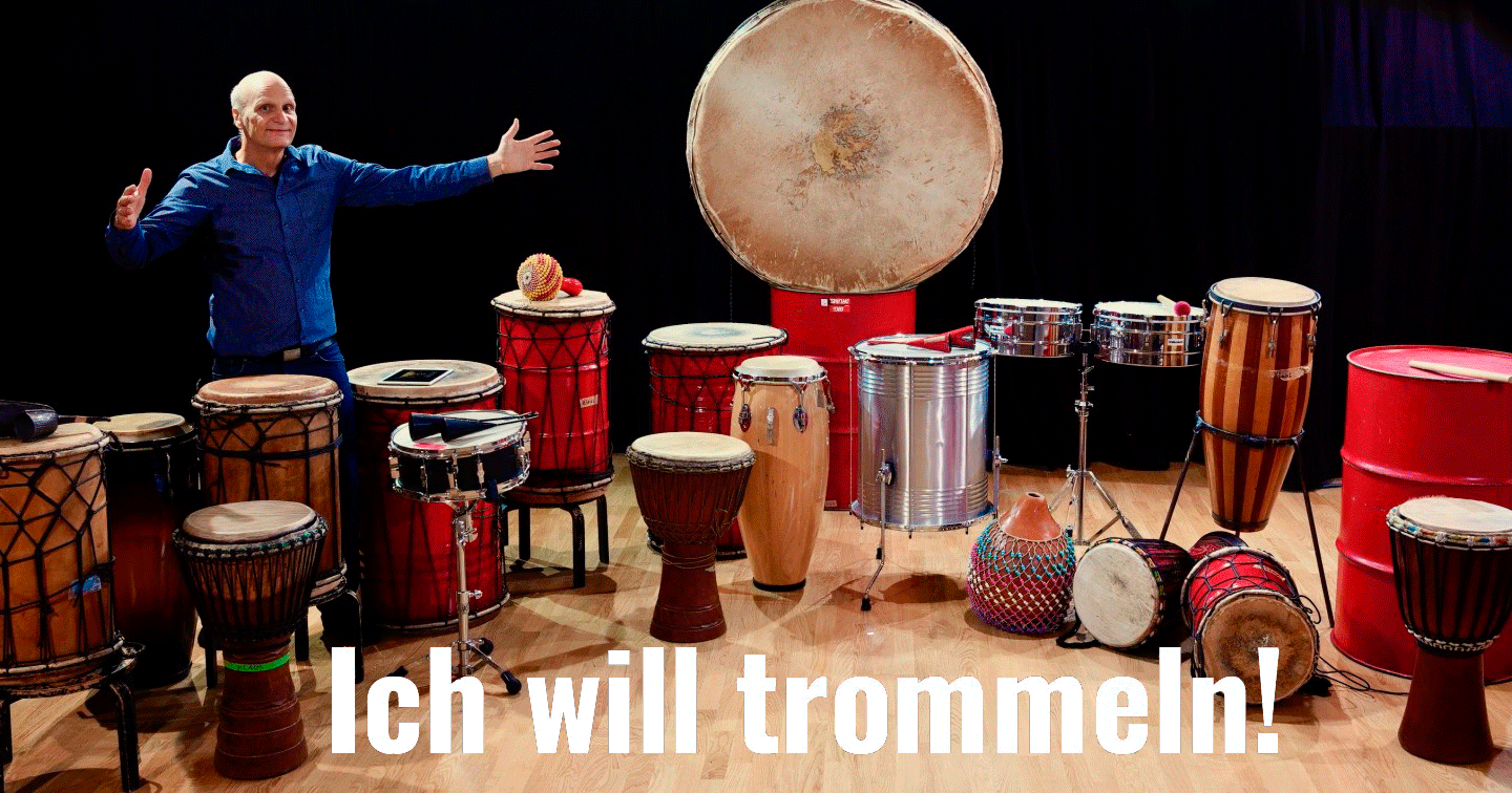 Klaus Staffa mit Ppercussion Instrumenten